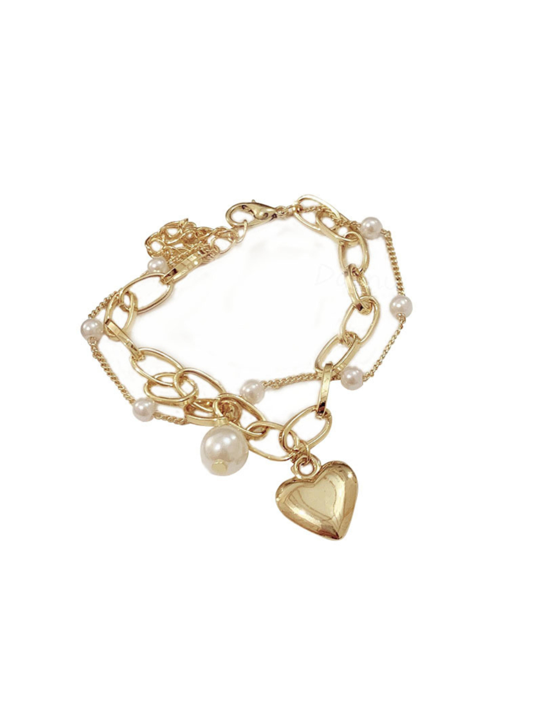 YouBella Jewellery Gold Plated Heart Shape Bracelet for Girls and Women (Gold) (YBBN_91787)